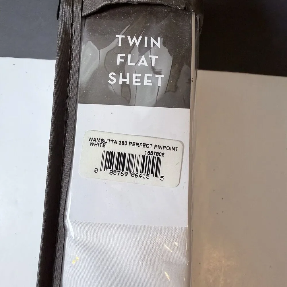 Wamsutta Perfect Pinpoint Twin Flat Sheet White 360TC Egyptian Cotton NOS 2007